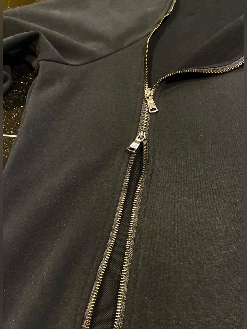 banana republic Jacket Asymmetrical Mock Neck 2way Zip Black SZ. Large NWOT - Picture 8 of 16